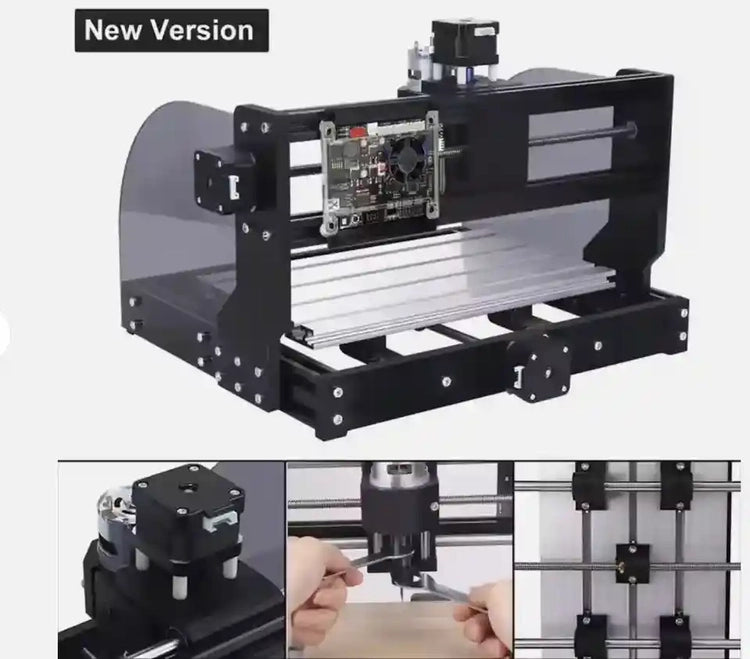 CNC 3018pro max 3-ejes Máquina ideal para corte y grabado en madera, acrílico, plástico y más. Área de trabajo de 300x180x40mm, potencia de 100W