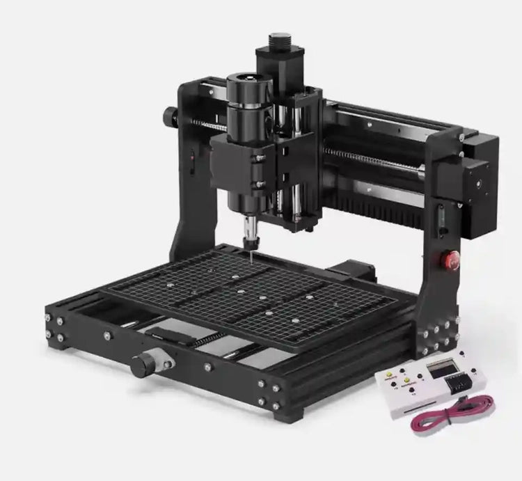 CNC 3020 3-ejes Máquina ideal para corte y grabado en madera, acrílico, plástico y más. Área de trabajo de 300x180x40mm, potencia de 100W, estructura resistente