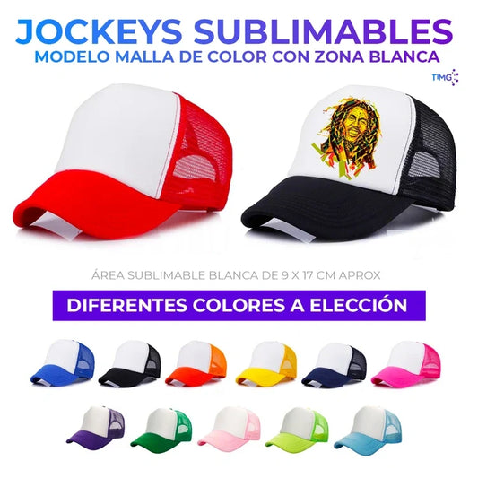 Jockey sublimable modelo malla color amarillo talla estándar