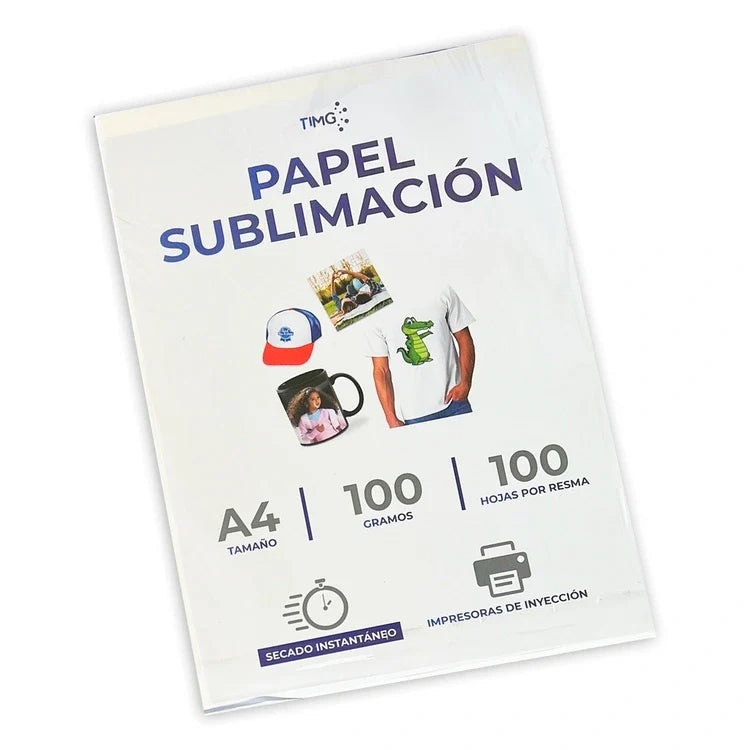 Papel sublimación secado instantáneo 100 hojas - 100 grs - A4 / A3