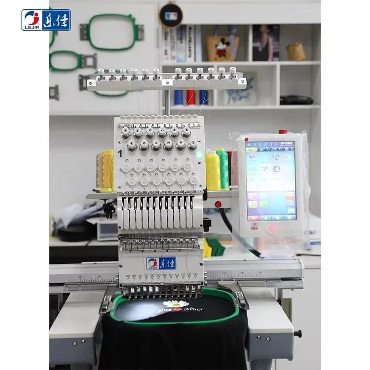 LSingle Head Embroidery Machine Automatic Cap T Shirt Garment Commercial Use Computer Embroidery Machine Party Sales