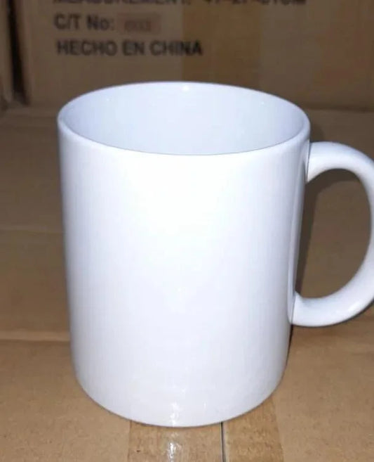 Taza blanca individual 1 und de 11onz AA sin Cajita