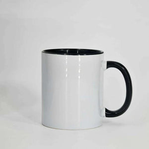 Taza con asa e interior de color Negro 11oz sublimable