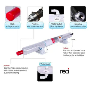 Tubos láser co2 RECI para máquinas CNC láser